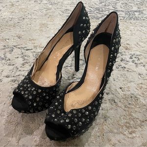 Gianni Bini Black Rhinestone Stilettos